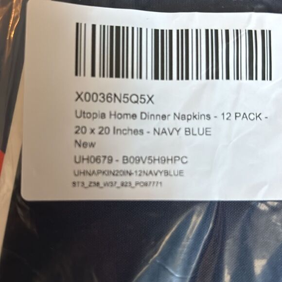 Navy blue dinner napkins 20" x 20" 12 pack - Picture 2 of 2